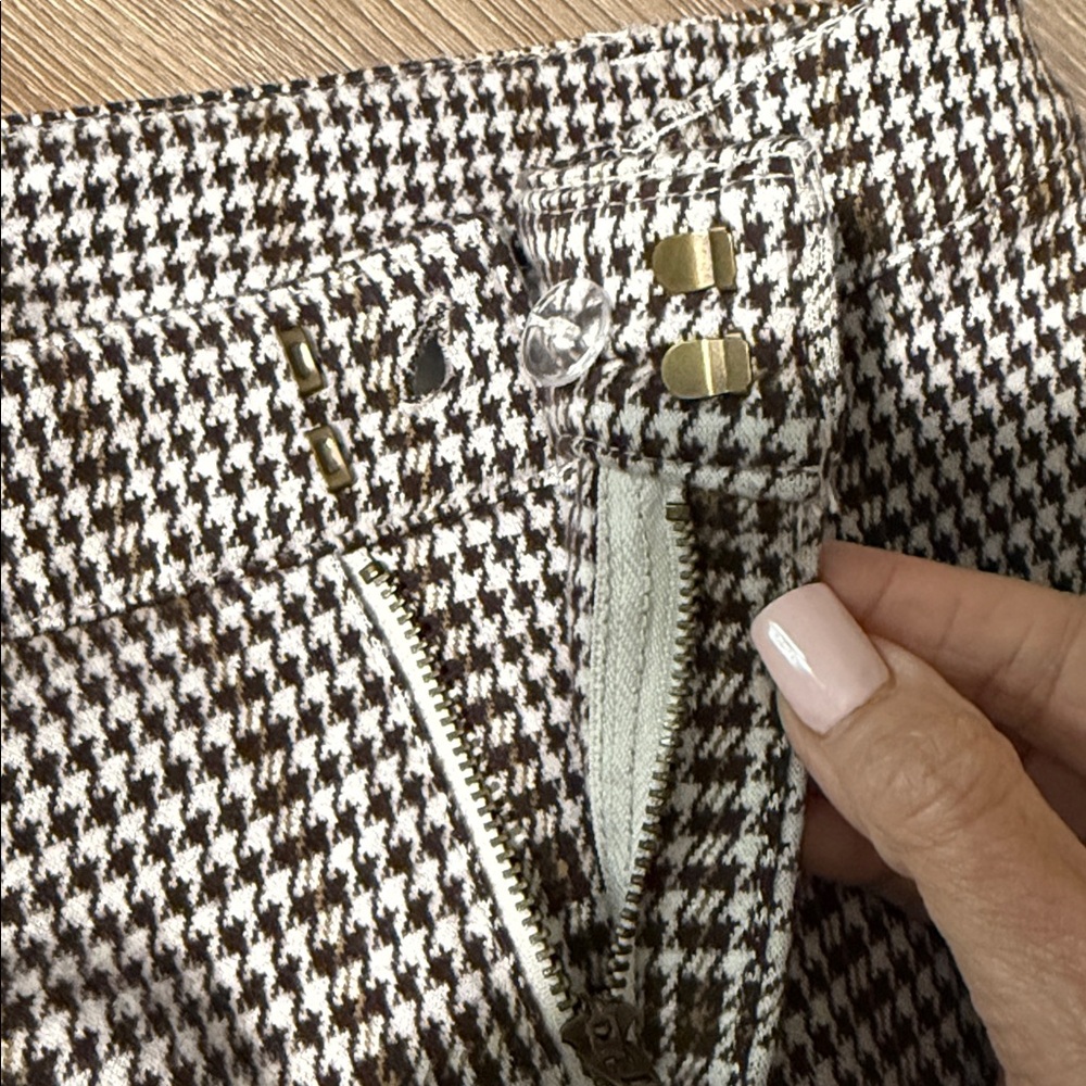 Free People NWT Molly Houndstooth plaid trousers pants size 4 - Picture 9 of 9